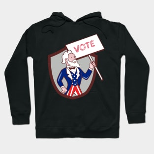 Uncle Sam American Placard Vote Crest Cartoon Hoodie